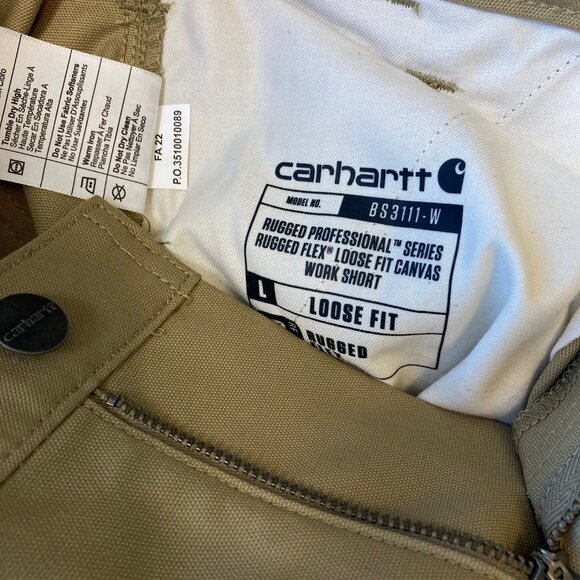 Carhartt Rugged Flex Loose Fit Canvas Work Shorts Women's 10 Dark Khaki NWT - Picture 5 of 9